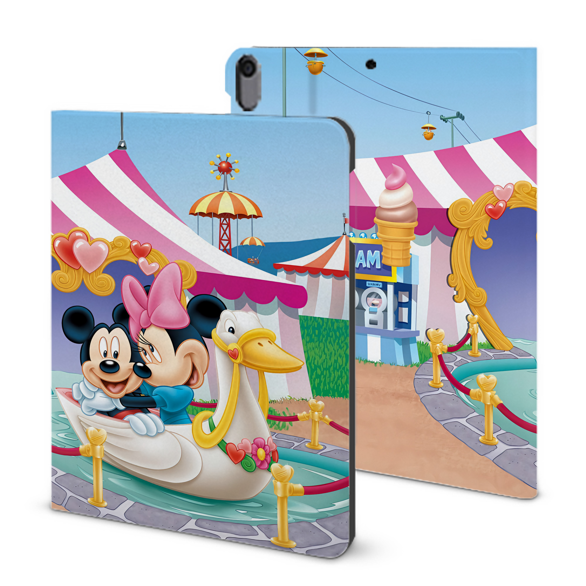 （画像用） ミッキーマウス Mickey Mouse IPad ケース ブック型 PUレザー TPU 耐衝撃 軽量 薄型 ペン収納なし 全面保護 IPad 各モデル対応
